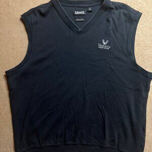 Ashworth Large Valhalla Golf Club Black Pullover V-neck‎ Sleeveless Vest (Z)